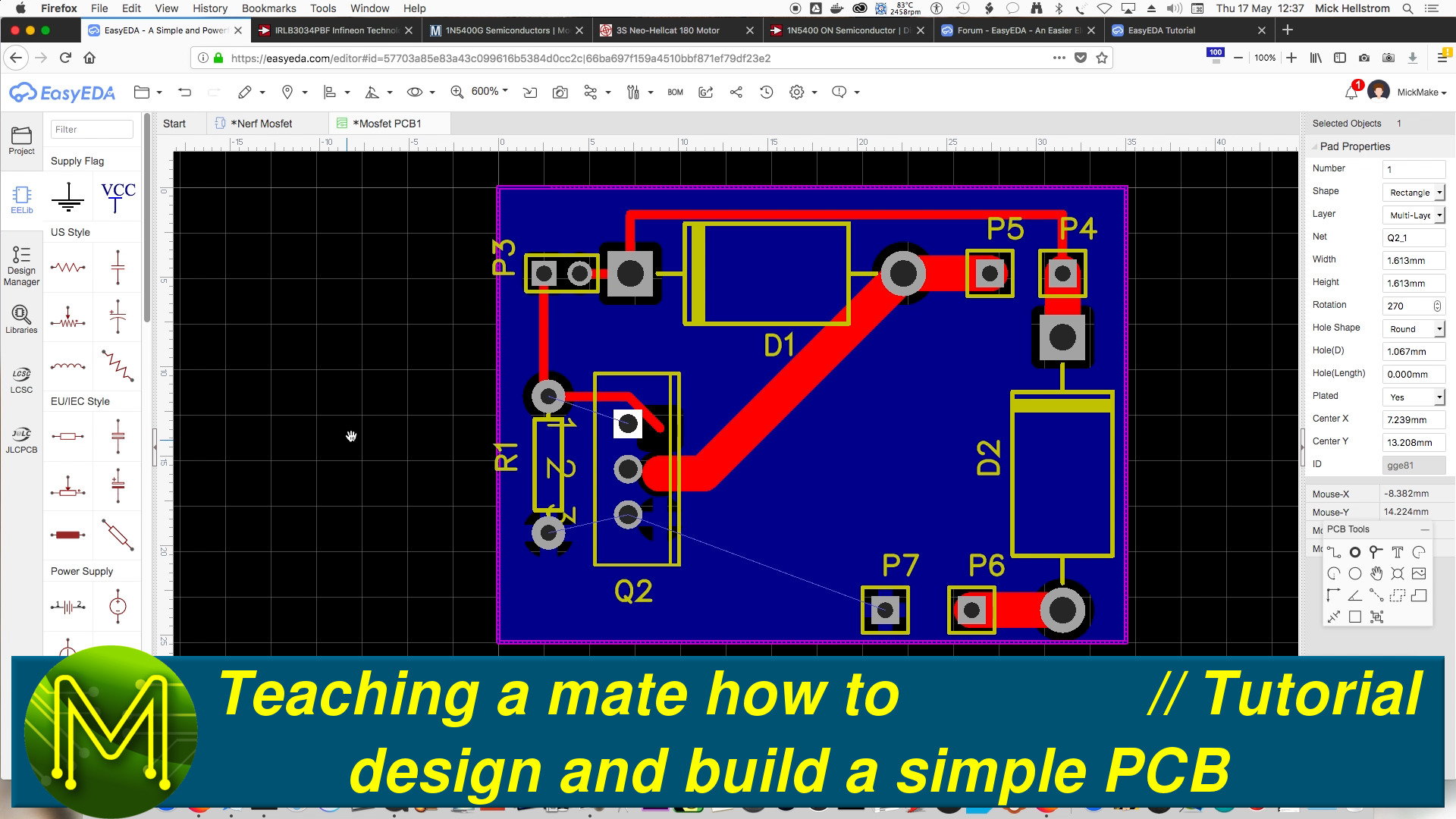 Teaching a mate how to design and build a simple PCB - Episode 01