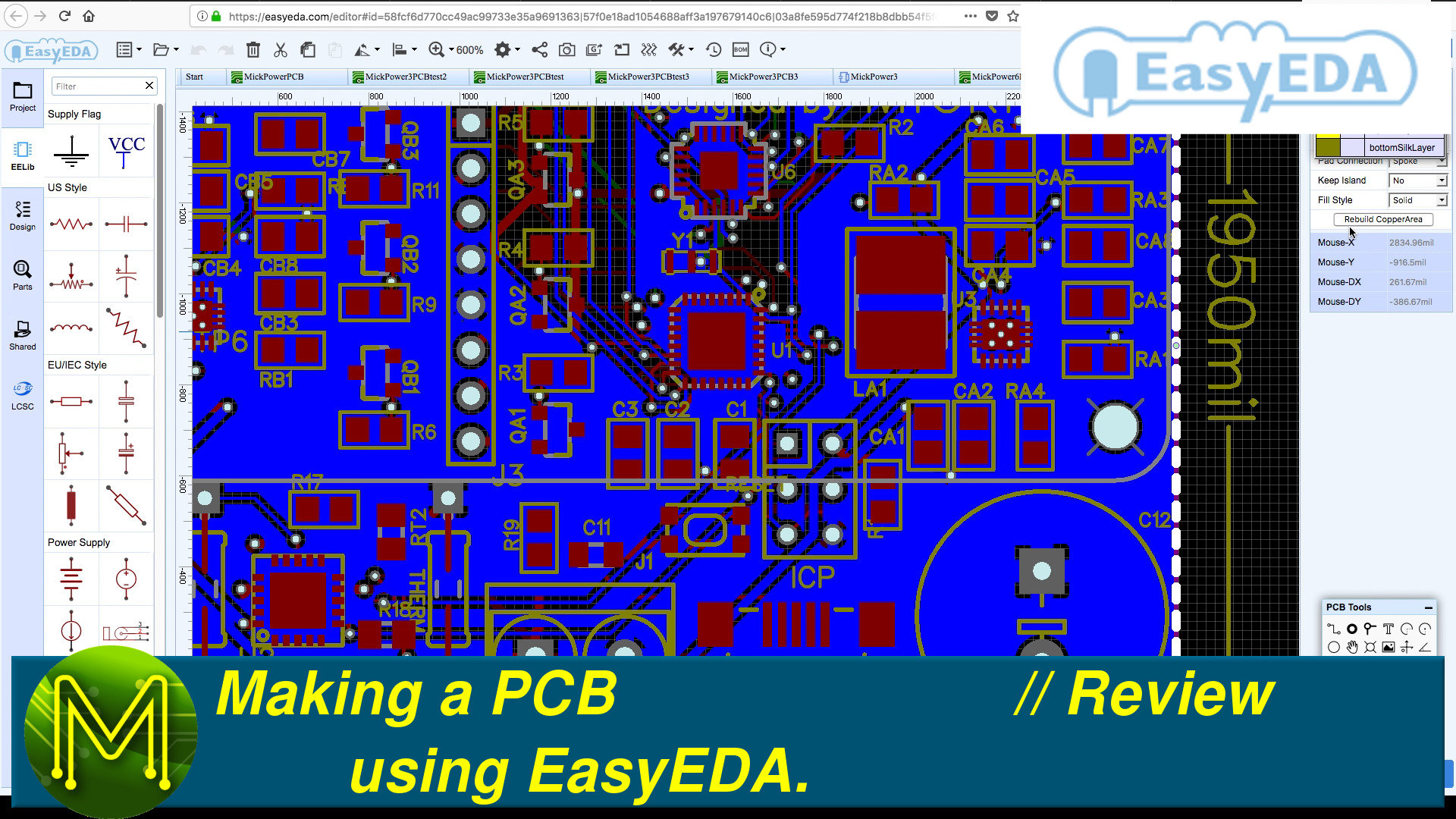 Making a PCB using EasyEDA. // Review