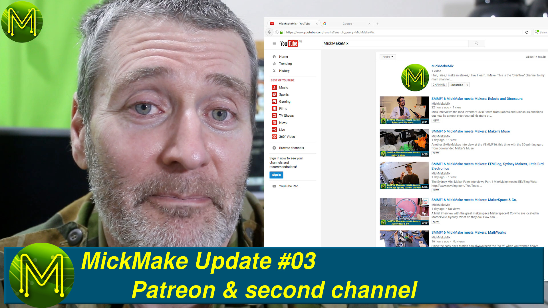 MickMake Update #03: Patreon & second channel