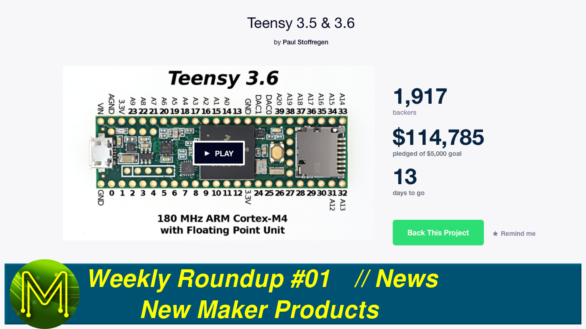 Weekly Roundup #01 - New Maker Products // News