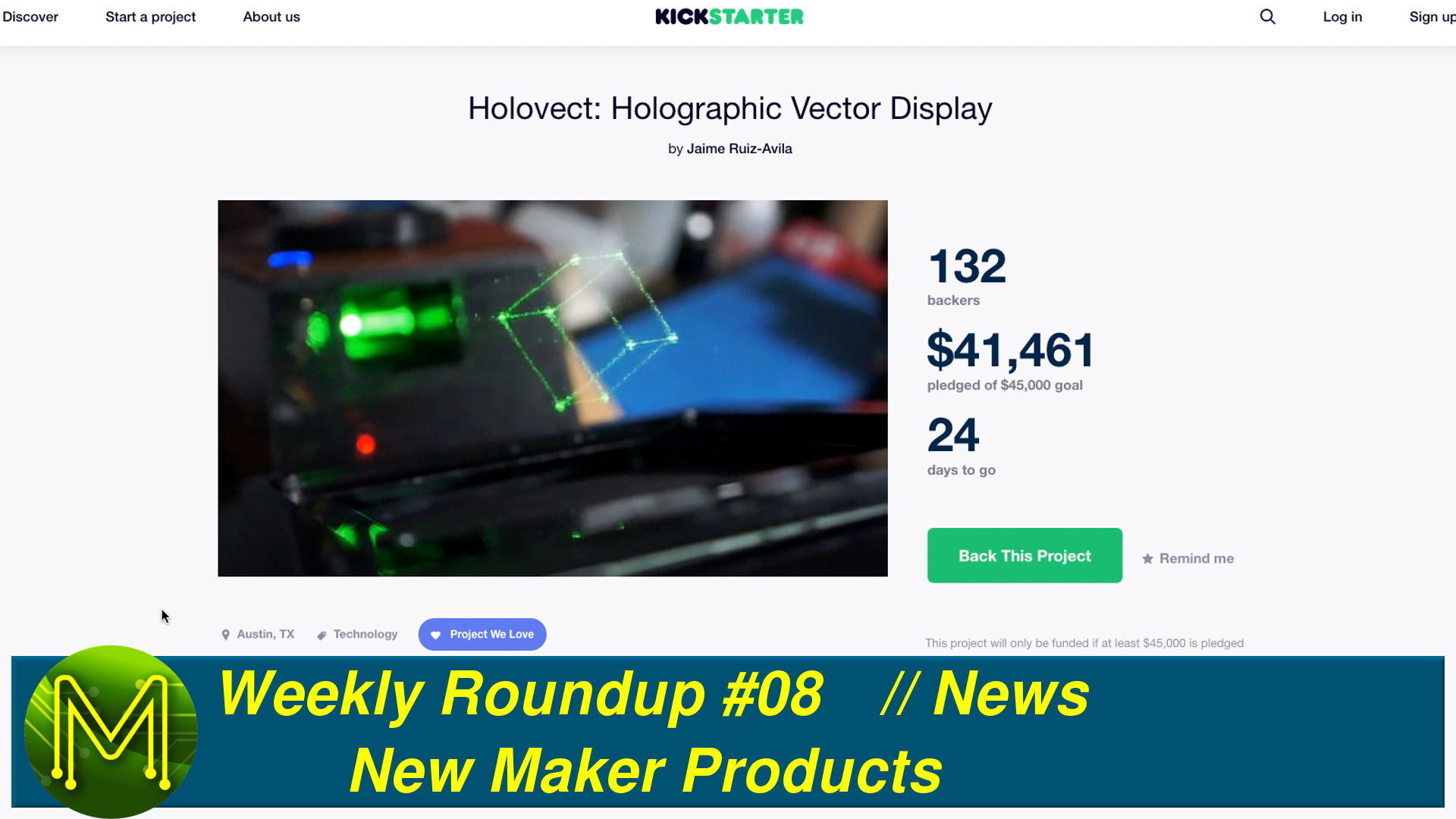 Weekly Roundup #08 - New Maker Products // News