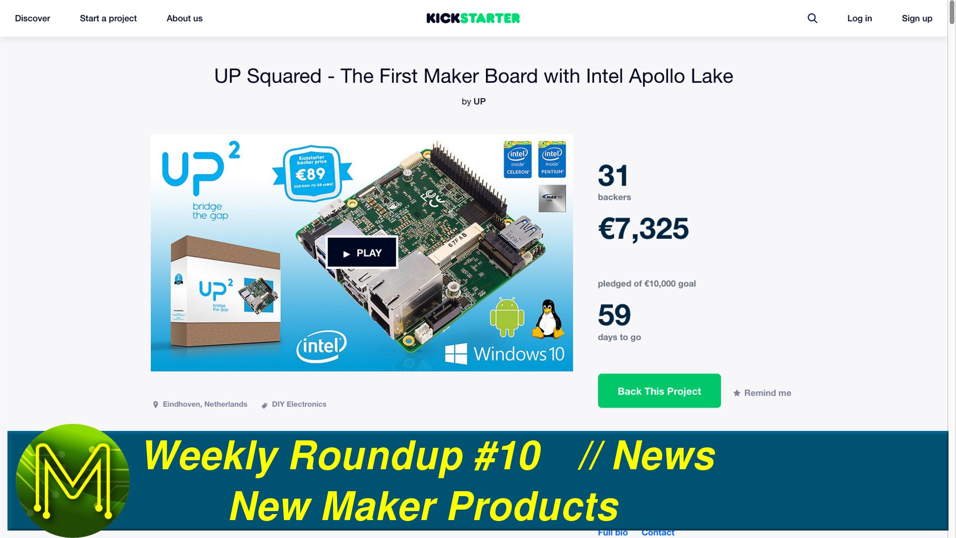 Weekly Roundup #10 - New Maker Products // News