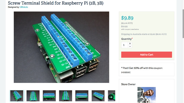 Screw Terminal Shield for Raspberry Pi