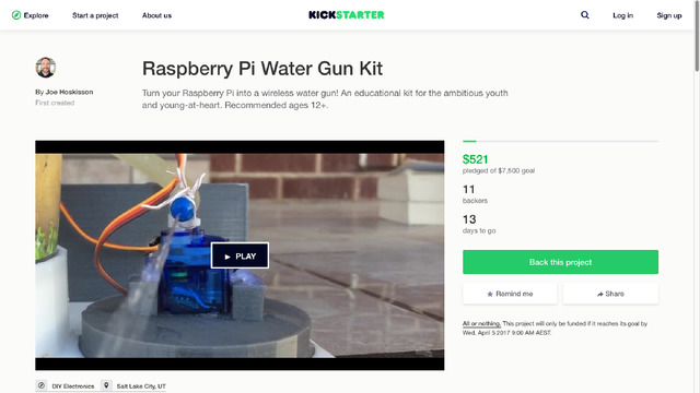 Raspberry Pi Water Gun Kit