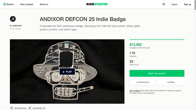 AND!XOR DEFCON 25 Indie Badge