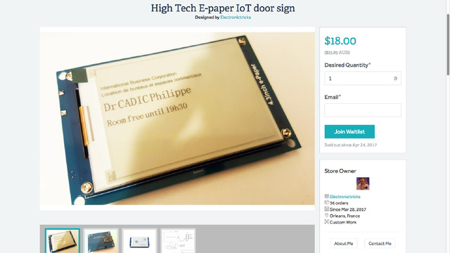 High Tech E-paper IoT door sign