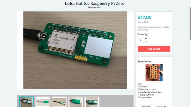 LoRa Hat for Raspberry Pi Zero