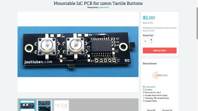 Mountable I2C Tactile Buttons