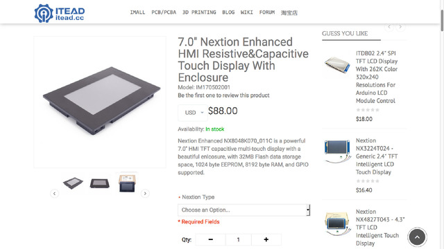 7.0'' Nextion Enhanced HMI