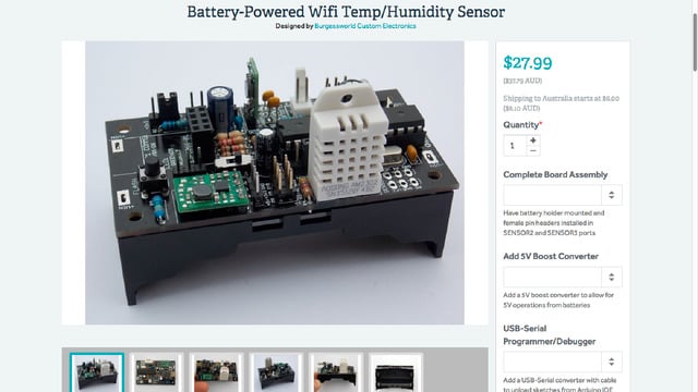 Battery-Powered Wifi Temp/Humidity Sensor