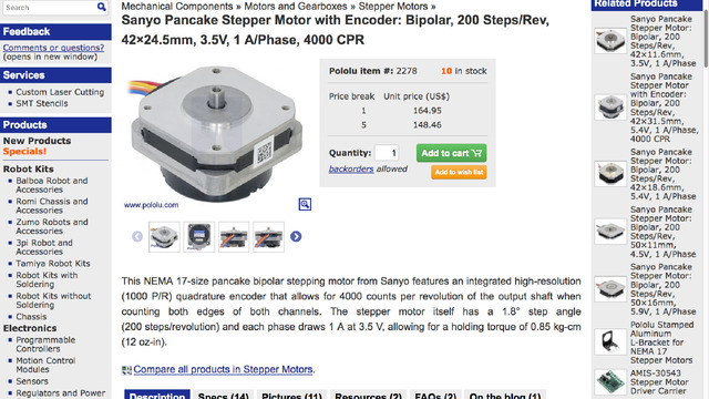 Sanyo Pancake Stepper Motor with Encoder