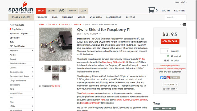 Qwiic Shield for Raspberry Pi