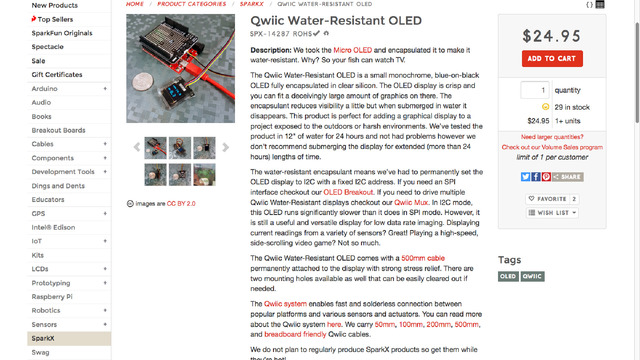 Qwiic Water-Resistant OLED