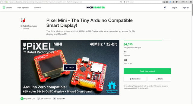 Pixel Mini - The Tiny Arduino Compatible Smart Display