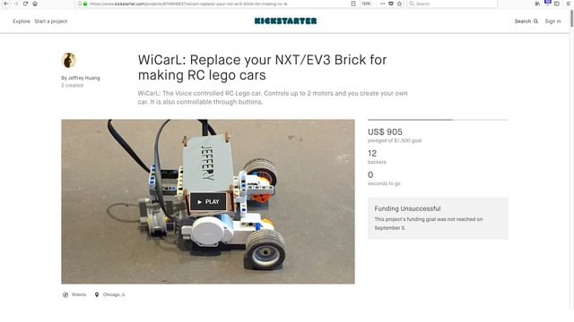 WiCarL: Replace your NXT/EV3 Brick for making RC lego cars
