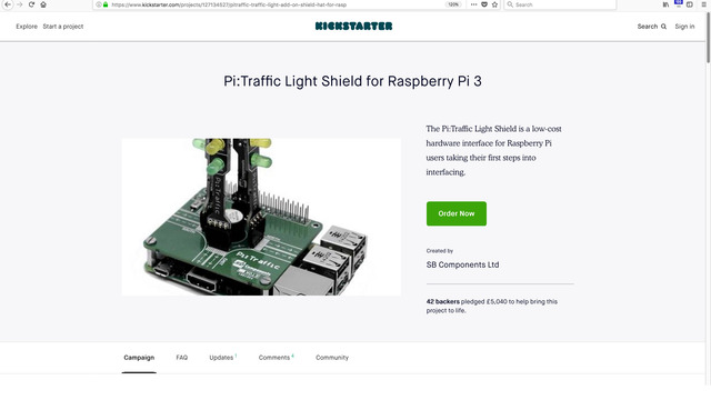 Pi:Traffic Light Shield for Raspberry Pi 3