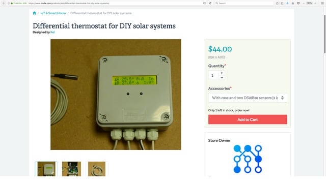 Differential thermostat for DIY solar systems