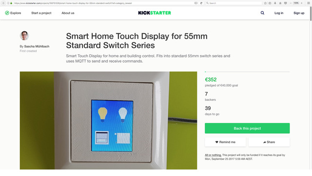 Smart Home Touch Display for 55mm Standard Switch Series
