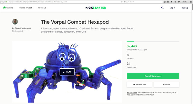 The Vorpal Combat Hexapod