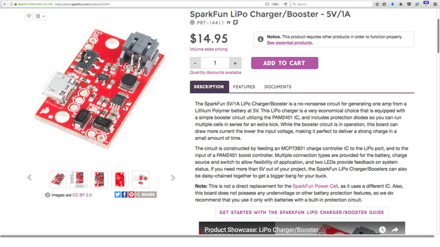 SparkFun LiPo Charger/Booster
