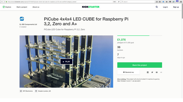 PiCube 4x4x4 LED CUBE for Pi