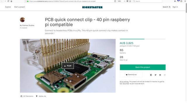 Pi PCB quick connect clip