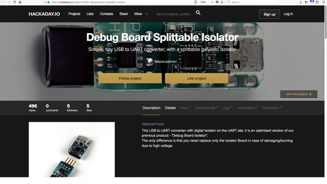 Debug Board Splittable Isolator