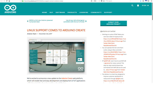 Linux support in Arduino Create