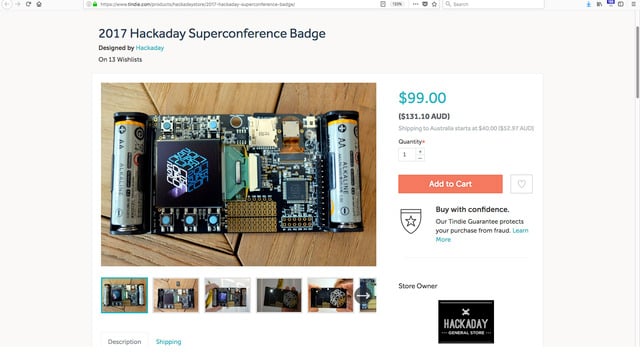 2017 Hackaday Superconference Badge