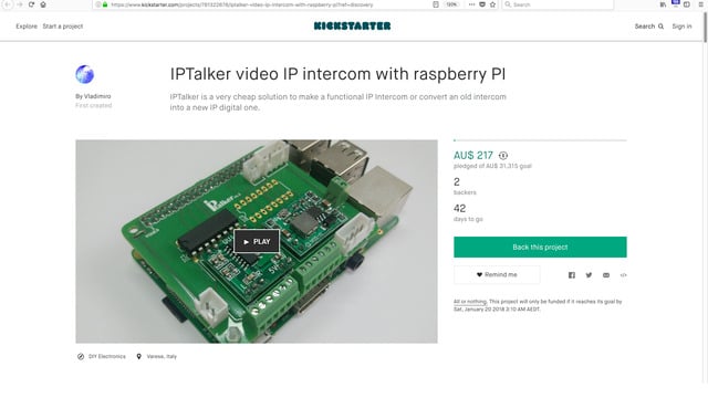 IPTalker video IP intercom with raspberry PI