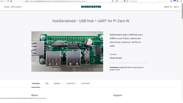 HubSerialixed - USB Hub + UART for Pi Zero W