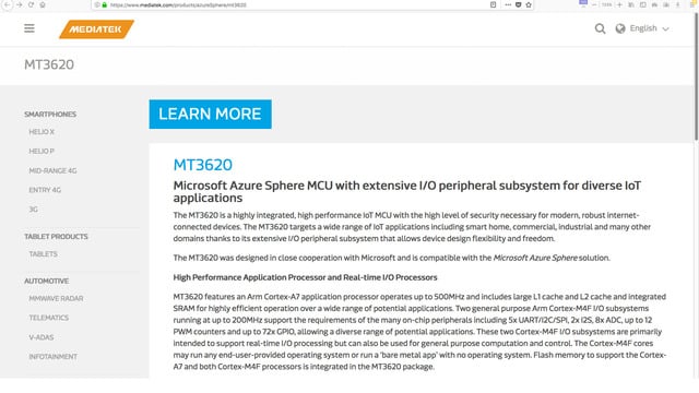 Microsoft Azure Sphere MCU