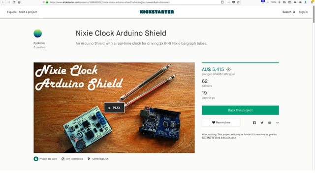 Nixie Clock Arduino Shield