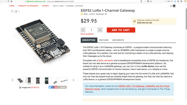 ESP32 LoRa 1-Channel Gateway