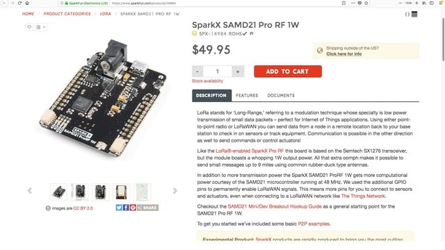 SparkX SAMD21 Pro RF