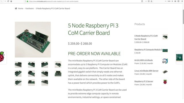 MiniNodes Raspberry Pi 3 CoM Carrier Board