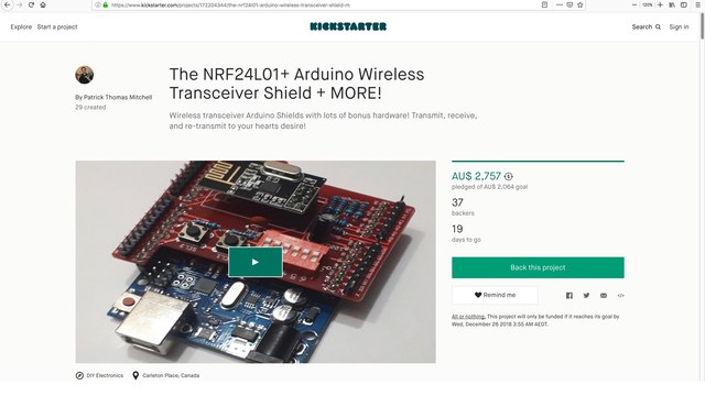 The NRF24L01+ Arduino Wireless Transceiver Shield