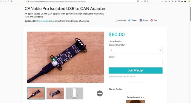 Isolated USB to CAN Adapter