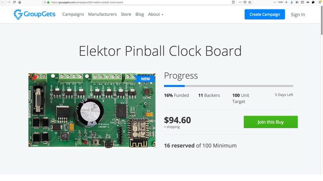 Elektor Pinball Clock Board